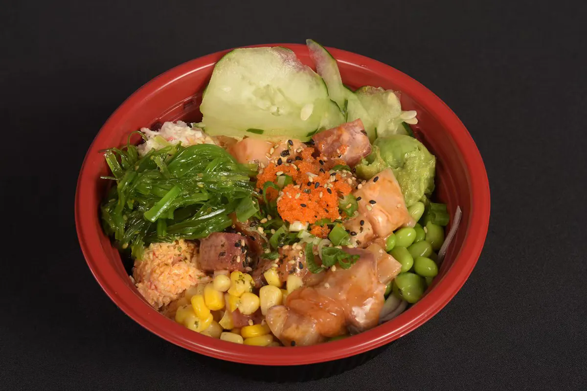 Regular poke bowl at Poke Boat，a Hawaiian Restaurant in Ontario