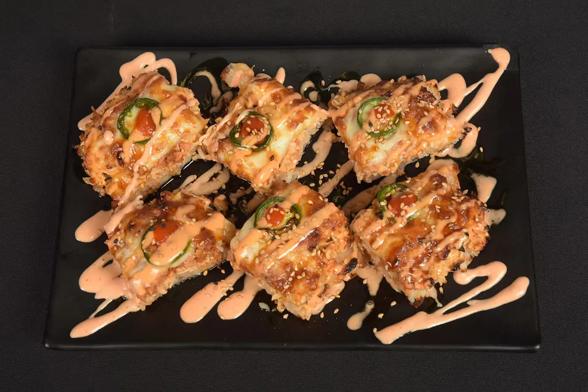 Spicy Hawaii pizza at Poke Boat，a Hawaiian Restaurant in Ontario